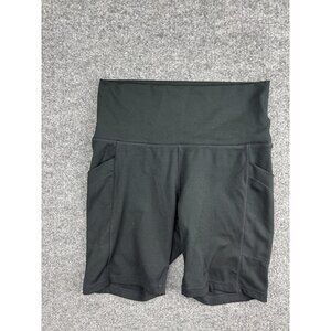 prAna Shorts Womens Medium Black High Rise Bike Yoga Athletic Stretch Pockets